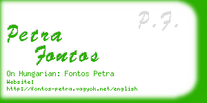 petra fontos business card